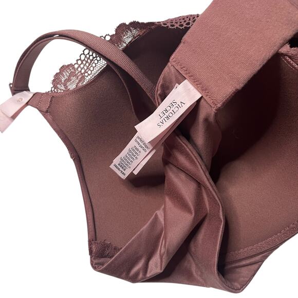 Victoria's Secret Body By Victoria Lace-Trim Perfect Shape Lined Bra Rose 38DD - Picture 3 of 4